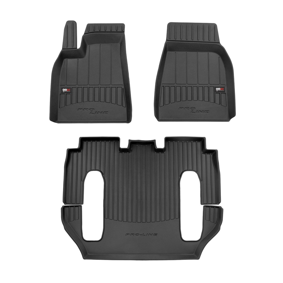 Tesla Model X Floor Mat - Omac - Proline Premium TPE - Black - '16-'20 Tesla Model X Floor Mat - Omac - Proline Premium TPE - Black - '16-'20